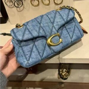 Coach Tabby CR701 Denim Brass/Indigo Shoulder Bag 20 With Quilting